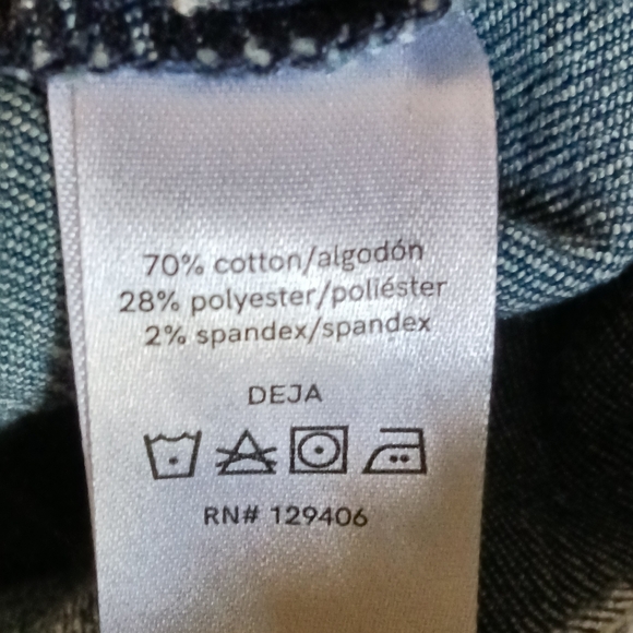 Venus Beaded Denim Jacket Blue Jean Button Down Pearls Size Small - Picture 11 of 13